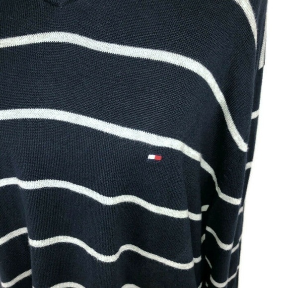 Tommy Hilfiger Women's L Large Knit Sweater Lightweight 100% Cotton Striped - Picture 3 of 7